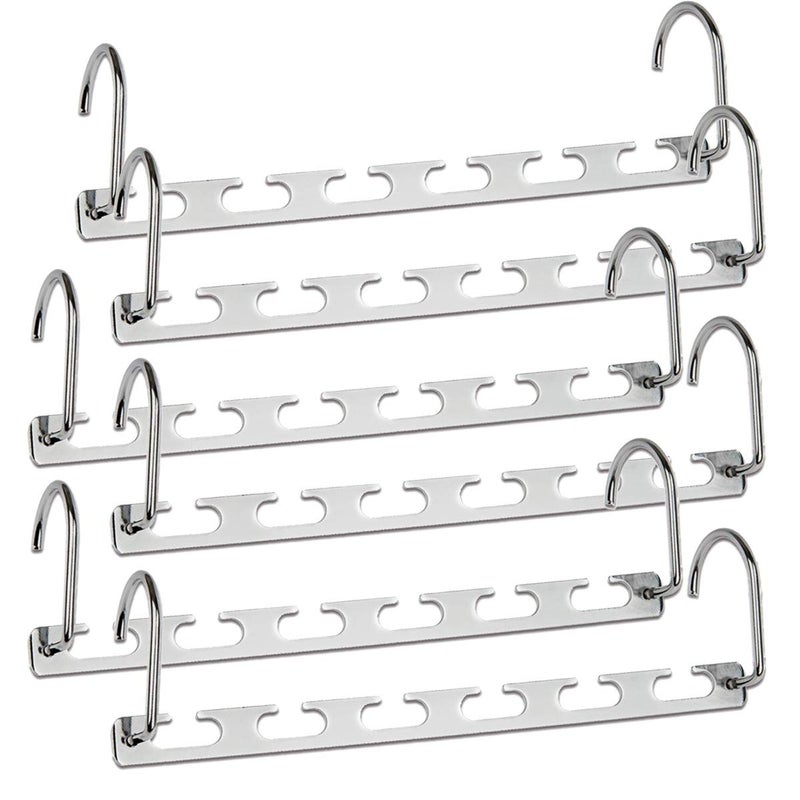 CBTONE 6 Pack Closet Space Saving Hangers  Multi-Purpose Metal Magic Hangers Cascading Hanger Updated Hook Design Metal Hangers for Organizing Wardrobe Clothing Hanger - Image 1